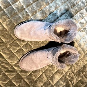 Gray UGG booties. Gray fur, hardly worn.